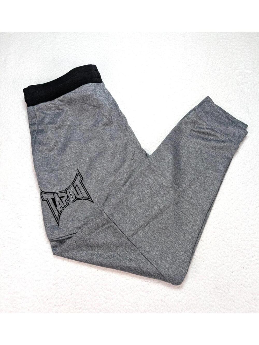 Tapout Training Track Pants Men Large Gray Jogger Lightweight Sweatpants MMA UFC